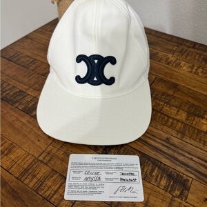 Celine White Cotton Hat